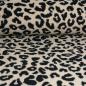 Preview: Teddyplüsch Leopardenmuster beige schwarz